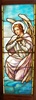 Kneeling Angel, Antique Stained Glass Window By J&R Lamb Studios.