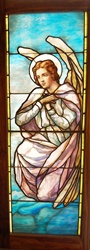 Kneeling Angel, Antique Stained Glass Window By J&R Lamb Studios.