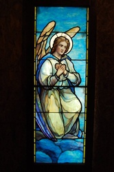 Adoring Angel, Antique Stained Glass Window By J&R Lamb Studios.