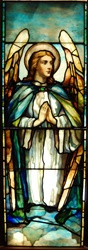 Praying Angel  Antique Stained Glass Window, By J&R Lamb Studios - Circa 1905