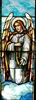 Angel with Harp Antique Stained Glass Window, By J&R Lamb Studios - Circa 1905