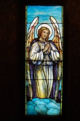 Angel with Wings,  Antique Stained Glass Window By J&R Lamb Studios.