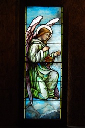 Angel With Censer, Antique Stained Glass Window By J&R Lamb Studios.