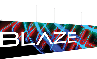 30ft Blaze Hanging Light Box Banner