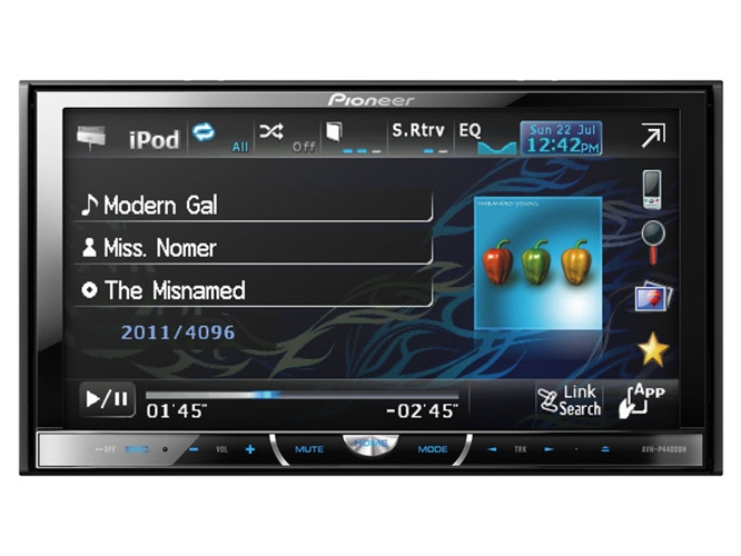 Pioneer AVH-P4400BH In-Dash 2-DIN DVD Receiver with 7" Widescreen Touch Display and USB Direct Control for iPodÂ®/iPhoneÂ®