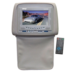 Pyle PLD72TN Tan Headrests w/ Built-In 7'' LCD Monitor w/ Built in DVD Player & IR/FM Transmitter With Cover