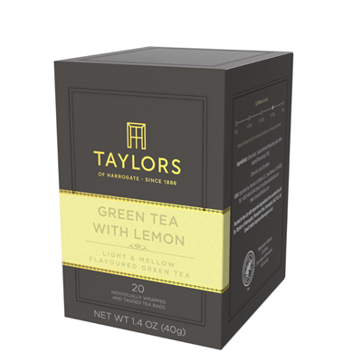 Taylors of Harrogate Green Tea with Lemon - 20  Wrapped Tea Bags