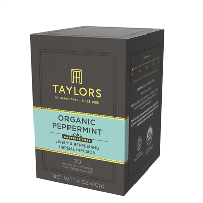 Taylors of Harrogate Organic Peppermint - 20  Wrapped Tea Bags