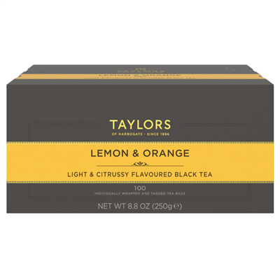 Taylors of Harrogate Lemon & Orange  - 100 Wrapped Tea Bags