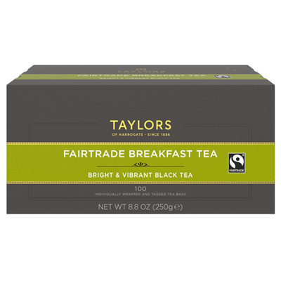 Taylors of Harrogate Fairtrade Breakfast  - 100 Wrapped Tea Bags