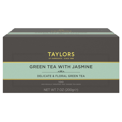 Taylors of Harrogate Green Tea with Jasmine  - 100 Wrapped Tea Bags