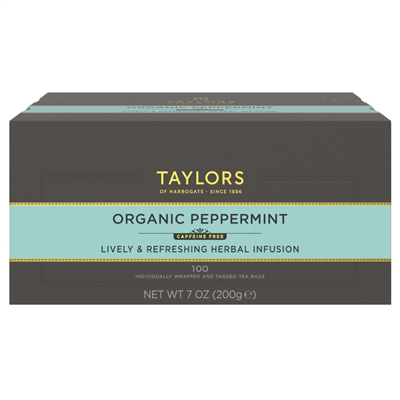 Taylors of Harrogate Organic Peppermint  - 100 Wrapped Tea Bags