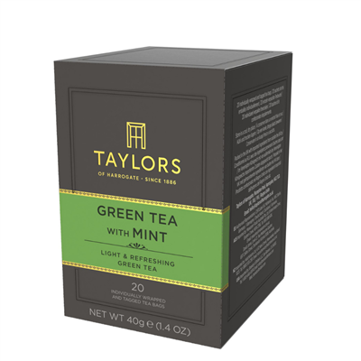 Taylors of Harrogate Green Tea with Mint - 20 Wrapped Tea Bags