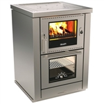 Rizzoli ML60 Classic Wood Cook Stove - Stainless Steel - Solid Rings