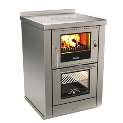 Rizzoli ML60 Classic Wood Cook Stove - Stainless Steel - Removable Rings