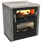 Rizzoli ML80 Rustic Wood Cook Stove - Soapstone - Front Rail