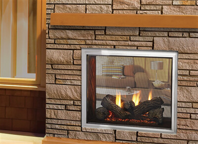 Majestic Fortress 36" Indoor/Outdoor See-Thru Direct Vent Gas Fireplace