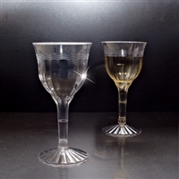 Flairware 2207 Disposable Plastic Crystal Wine Glasses 2 PIECE 6oz. WINE GOBLET 120 cnt
