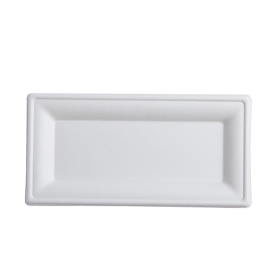 Fineline 43RCP105 10" X 5" Conserveware Bagasse Rectangular Dinner Plate - PFAS FREE