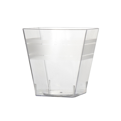 Fineline Tiny Temptations 6403-CL 5.4 oz  Square Clear Disposable Plastic Shot Glasses 200