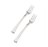 Glimmerware EMI-GWFK4 4" Disposable Plastic Silver Mini Tasting Forks
