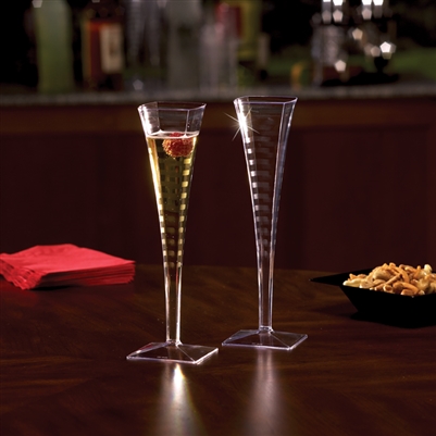 Emi-Yoshi Emi-Sfc5 Square Disposable Plastic Wedding Champagne Flutes