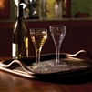 Emi-Yoshi Emi-Swg8 8 oz Square Disposable Plastic Long Stem Wine Glasses