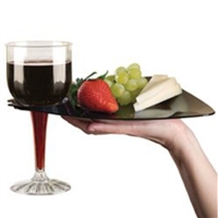 EMI-Yoshi Emi-Trbp9 Disposable Plastic 9" Triangle Cocktail Buffet Plates With Wine Cup Holder