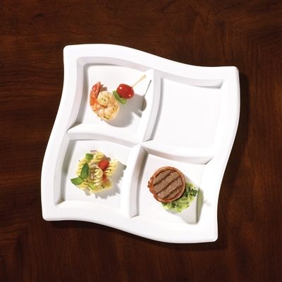 EMI Yoshi 9.75" Plastic Square Wave Compartment Trays