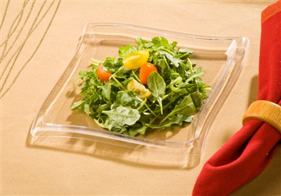 EMI Yoshi 6.5" Wave Square Disposable Plastic Salad  Plates