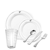 Glimmerware Full Party Package White with SILVER RIM
