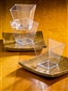 100 Disposable Plastic 2oz Square Mini Dessert Appetizer Cups Cube Bowls