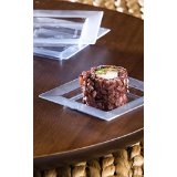 Zappy 3" Disposable Clear Square Mini Dessert / Appetizer / Sushi Dish