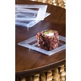 Zappy 3" Disposable Clear Square Mini Dessert / Appetizer / Sushi Dish