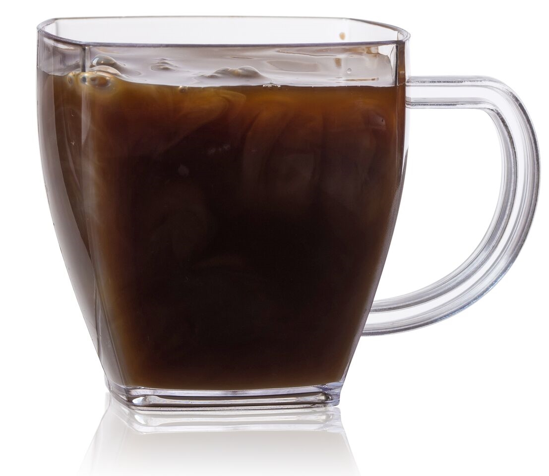 Zappy 5 Oz Square Disposable Plastic Coffee Mugs / Espresso Cappuccino Cups