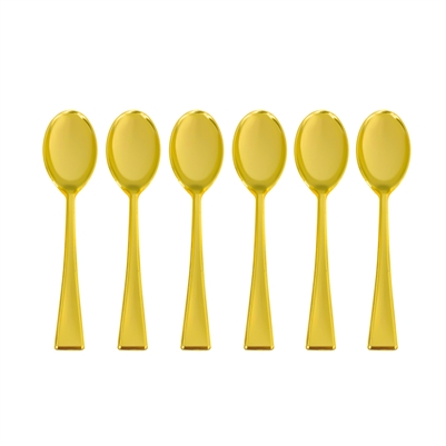 Zappy Disposable Plastic Mini Gold Spoons 500Ct