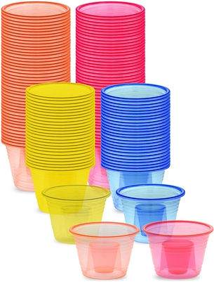 750 Assorted Neon Colors Disposable Plastic Power Bombers Shot Glass Jager Bomb Cups