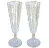 Zappy Disposable Plastic Gold Glitter Cups Champagne Flutes