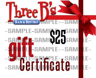 $25.00 GIFT CERTIFICATE