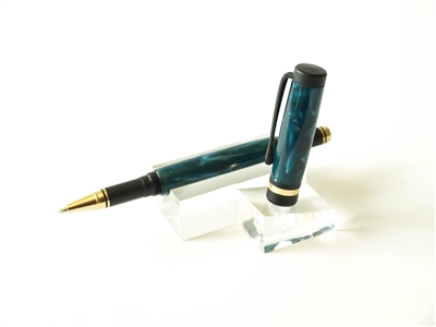 rollerball pen - blue green pearl acrylic