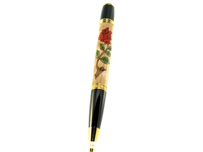 rose on a branch pen