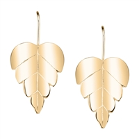Belizean Medium Leaf Earrings 14k Gold