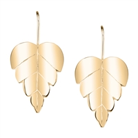 Belizean 14k Gold  Leaf Earrings