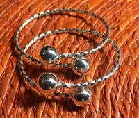 Small Adult Twisted Wire Bangle 10mm Balls- Sold Separately