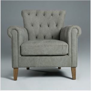 Seriena Santa Fe Tufted Back Accent Chair with Natural oak wood legs