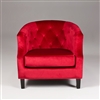 Seriena Vienna Red Velvet Sofa, Red Tufted Accent Chair Sofa, Barrel Curved Back Accent Chair Sofa, Red lounge chairs, Red club chairs, Velvet Lounge Chairs, Velvet Club Chairs, Red Velvet Sofas, red velvet Sofa,