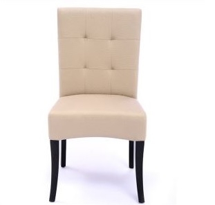 Seriena Melbourne Tufted Back Dining Chair in Beige Leather, ivory leather dining chairs, tufted dining chairs, luxury dining chairs, leather dining chair, dining room chairs leather, leather dining chairs for sale, dining room chairs upholstered