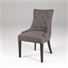 Seriena Gray Linen Dining Chair with Button-Tufting and Barrel Curved Back, Gray Dining Chair, Upholstered Gray Dining Chair, Tufted Gray Dining Chair, Solid Linen Dining Chair, Barrel Curved Back Dining Chair, Buttoned back Dining Chair