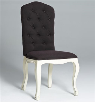 Seriena Chateau Dining Chair in Black Linen, luxury dining chairs, linen dining chair, fabric dining room chairs, fabric dining chair, upholstered dining chair, modern upholstered dining chairs, dining chair upholstered, dining chair online