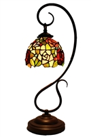 Tiffany Reading Lamp | Tiffany Lamp | Tiffany Desk Lamp | Tiffany table Lamp | Tiffany Reading Lamps with Rose Design | 10" Lamp Shade | Iron Base | office lamps |